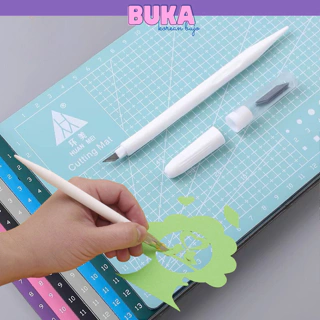 Dao cắt washi tape tỉa sticker dụng cụ dán bullet journal tiện lợi (Kèm 12 lưỡi cắt)