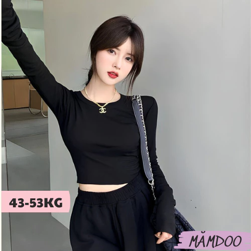 Áo Croptop Nữ MĂMDOO Tay Dài cổ tròn [DỄ PHỐI ĐỒ] Ôm Body , Áo Thun gân kiểu nữ crt dài tay cá tính, sexy