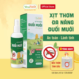 Tinh Dầu Xịt Đa Năng Đuổi Muỗi VINA TƯƠI 100ML Thiên Nhiên, Đuổi Muỗi Hiệu Quả, Khử Mùi Hôi, Kháng Khuẩn Không Gian