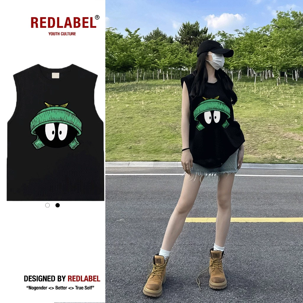 Áo Tank Top Nữ REDLABEL "EYES", Áo Ba Lỗ Sát Nách Cotton Dày Dặn In Hình EYES Phong Cách Đường Phố