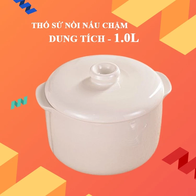 Thố Sứ, Nắp Sứ, xửng hấp, phụ kiện cho nồi nấu cháo cho bé, sử dụng được cho nhiều nồi dung tích từ 0.8L - 1.0L.
