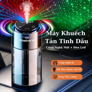 Máy Khuếch Tán Tinh Dầu 2in1 Khử Mùi Ô Tô Kèm Đèn Led Chiếu Trần 3 Màu, Phun Sương Tạo Ẩm Dung Tích 150ml[Hàng Loại Tốt]