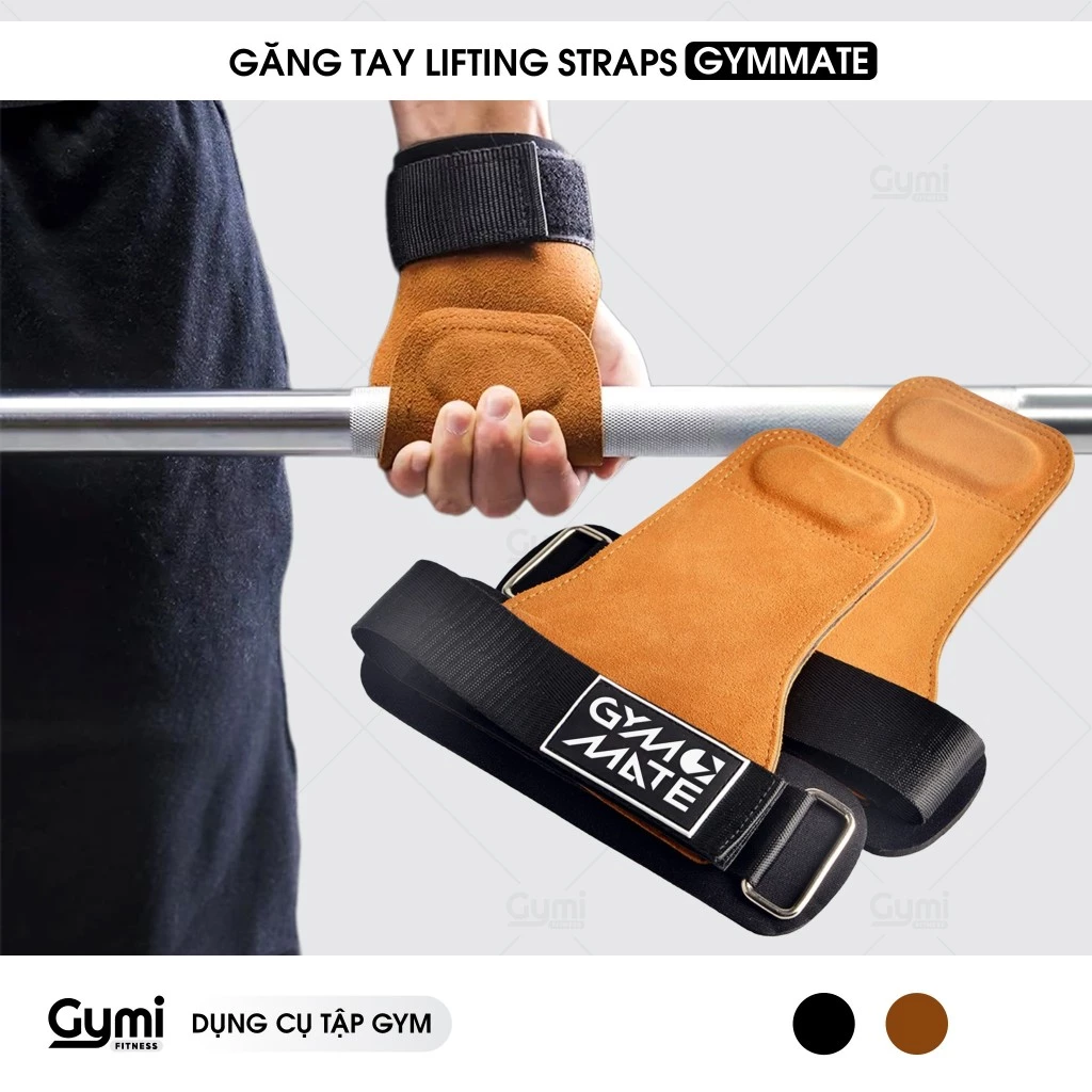 [1 Đôi] Găng Tay Tập Gym GYMMATE, Lifting Strap, Hỗ Trợ Các Bài Kéo, Deadlift, Lên Xà - KL-GYMMATE