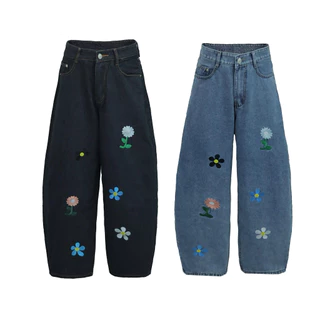 Quần jean DORIS BASIC WILDFLOWERS / Form rộng unisex / DORIS ®