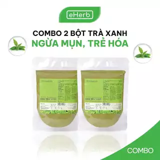 Combo 2 Bột Trà Xanh Nguyên Chất Đắp Mặt Nạ Ngăn Ngừa Mụn, Dưỡng Da Trắng MILAGANICS 100g (Túi Zip)