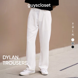 Quần Vải Nam GUY's Closet Dylan Trousers - Form Ống Rộng, Thoáng mát, Tôn Dáng- Màu Đen, Trắng, Xám