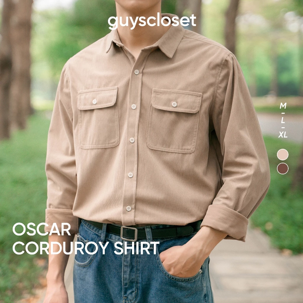 Áo Sơ Mi Nhung Tăm Dài Tay Nam GUY's Closet Oscar Shirt - Chất Corduroy Dày Dặn - Dáng Rộng Unisex