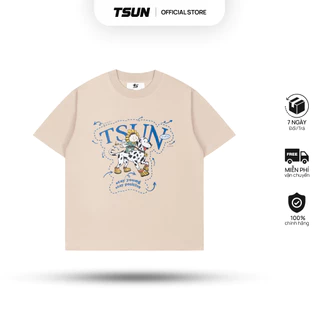 Áo Thun TSUN Dalmatian Tee - Beige - [UNISEX] - In Chó Đốm - Nam/Nữ - Local Brand - Streetwear