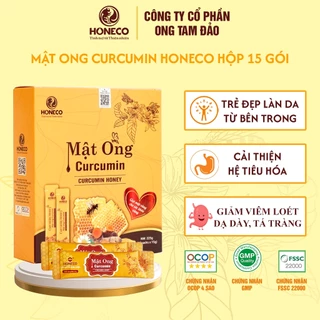 Mật ong nghệ Curcumin HONECO (Hộp 15 gói tiện lợi) - Cải thiện hệ tiêu hóa, cho một dạ dày khỏe mạnh