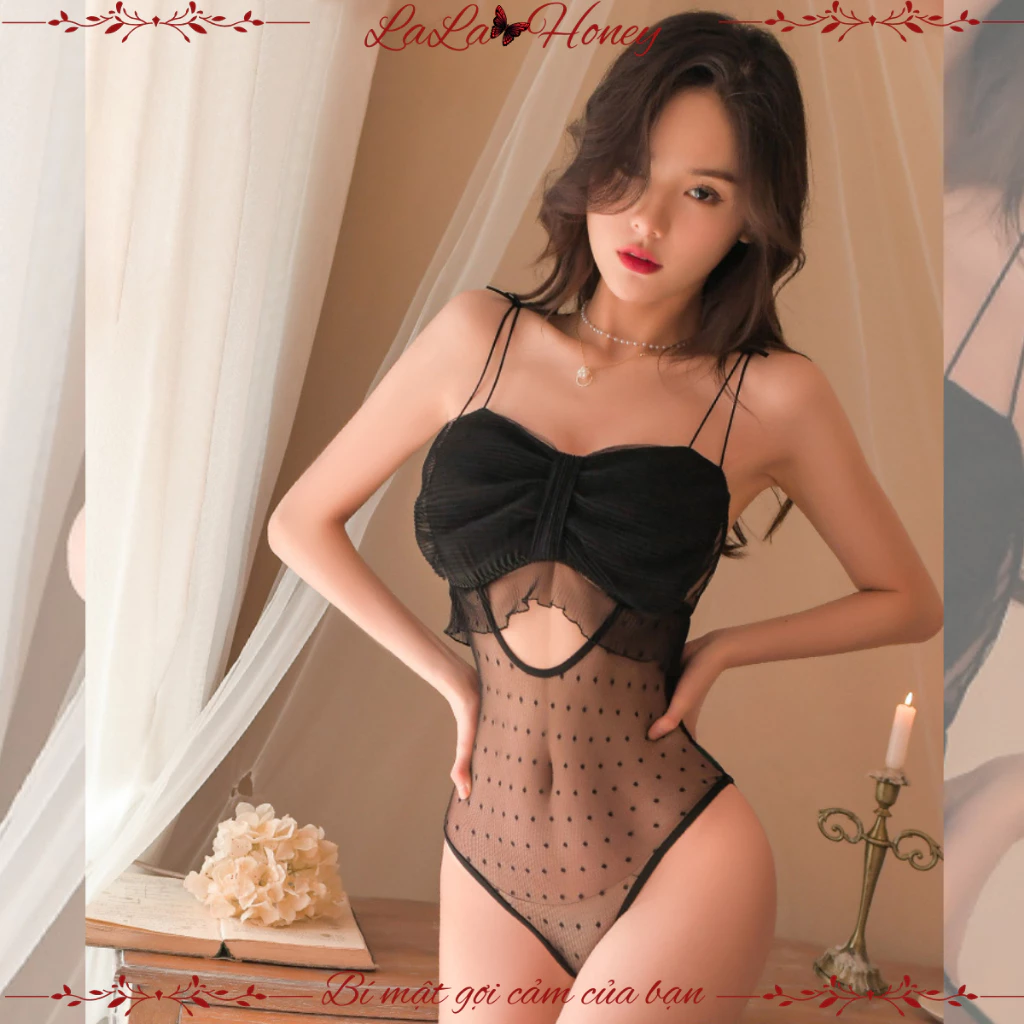 Đồ Ngủ Bodysuit Nàng Tiên Quyến Rũ Ren Sexy Xuyên Thấu Hở Đáy Liền Thân Nữ - LaLa Honey