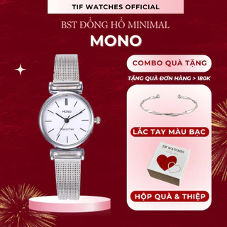 Đồng hồ đeo tay MONO Tif Watches Thép Không Gỉ sáng da phong cách Hàn Quốc thanh lịch bền đẹp giá rẻ size 22mm