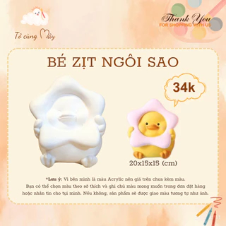 Tượng tô màu Bé vịt ngôi sao (chưa kèm màu) size lớn