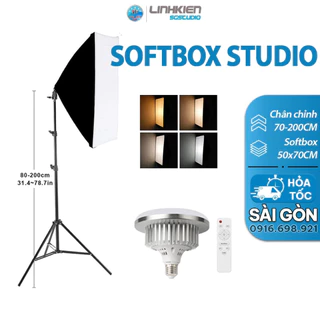 Full Bộ Softbox Kèm Đèn LED Nấm Điều Chỉnh Màu Sắc Hỗ Trợ Ánh Sáng Cao Cho Studio Chụp Ảnh