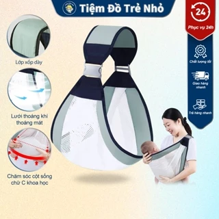 Địu Vải Cho Bé Địu Sơ Sinh 0-36Tháng Tuổi Dạng Lưới Thông Thoáng Mềm Mại Nhiều Tư Thế-Thiên Thần Nhỏ