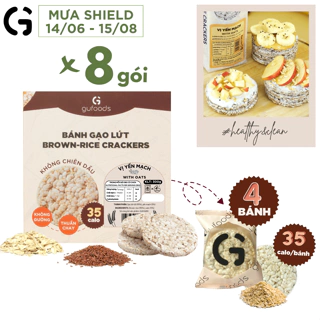 Bánh gạo lứt ăn kiêng GUfoods (Hộp 300g/170g/160g) - Không chiên dầu, Phù hợp Eat clean, Tập Gym, Ăn Healthy, Thuần chay