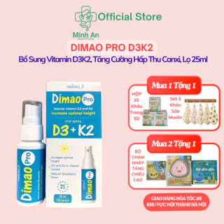 Dimao Pro D3 K2 Dạng Xịt Hỗ Trợ Hấp Thụ Canxi Tối Đa Lọ 25ml