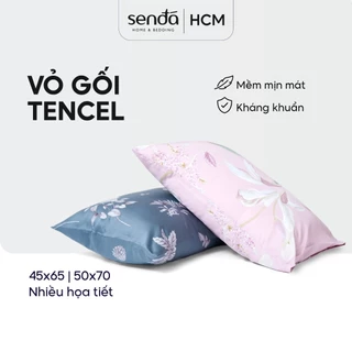 Vỏ gối Lụa Tencel 50x70 45x65 cm Sen Đá Bedding cao cấp họa tiết, áo gối, bao gối nằm 100% Lyocell