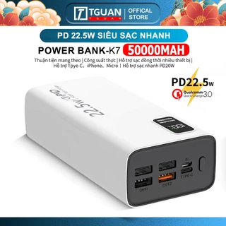 Sạc dự phòng Power bank TGUAN PD22.5W pin dự phòng màn hình Led tích hợp tích hợp 10000MAH 30000mah 50000mAh