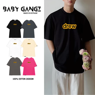 Áo Thun DREW Unisex BABY GANGZ Premium 100% cotton, form rộng cổ tròn Basic Local Brand - M129