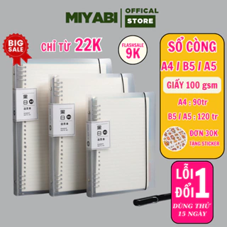 Sổ còng a4 a5 b5 binder kèm ruột giấy refill - sổ còng a4 làm sổ tay ghi chép take notes - MIYABI