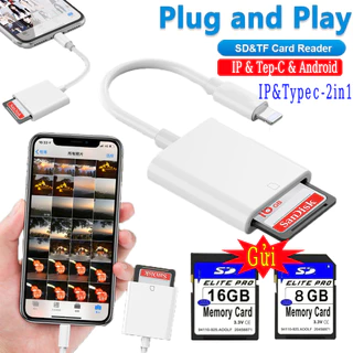 24h🚀)Đầu Đọc Thẻ Nhớ SD TF 2 Trong 1 Cho iphone，tương thích với tất cả các thiết máy-SN