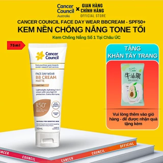 Kem Nền Chống Nắng BB Cream Cancer Council BB Cream Matte SPF50+ 50ml, Nâng Tone Tự Nhiên, Che Khuyết Điểm - DATE 3/2025