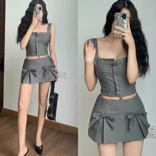 Chân Váy Đính Nơ, Chân Váy Xếp Ly To Dáng Ngắn Cạp Trễ Cá Tính Có Lót Trong SAN Clothings - P06