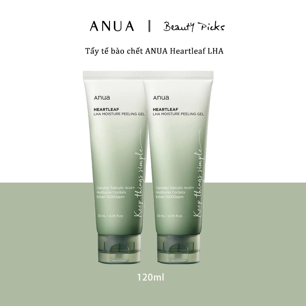 Tẩy tế bào chết  ANUA Heartleaf LHA Moisture Peeling Gel 120ml，anua gel tẩy da chết