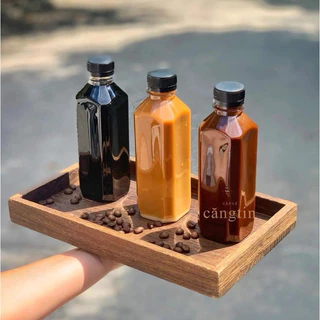 Chai Nhựa Vuông 250ml Đựng Trà Sữa, Nước Ép, ... Đã Kèm Nắp