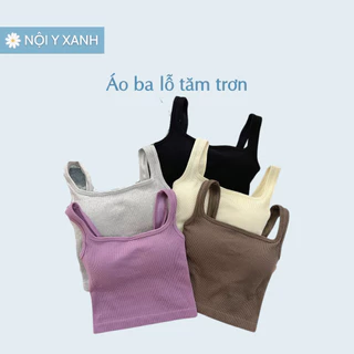 Áo Ba Lỗ Thun Tăm Nữ Noiyxanh có đệm ngực áo hai dây cổ vuông tôn dáng màu trắng đen thoáng mát