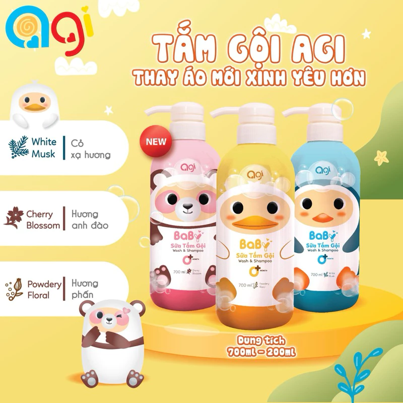 SỮA TẮM GỘI AGI CHO BÉ 200ML/500ML