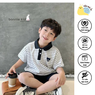 Set polo Mickey phối túi hộp chất liệu vải coton mềm mịn thấm hút tốt quần kaki năng động cho bé