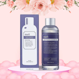 Nước Hoa Hồng Không Mùi Dành Cho Da Nhạy Cảm Klairs Supple Preparation Unscented Toner 180ml Sản Phẩm Chính Hãng.