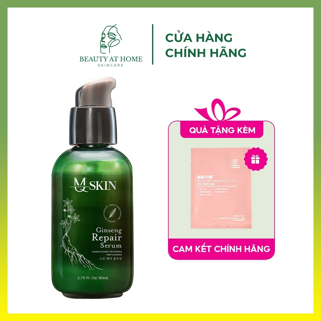 Serum tái tạo da nhân sâm ginseng repair serum dưỡng chất thấm gấp 5 lần nuôi dưỡng sâu MQ Skin 80ml