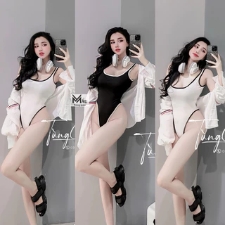 Áo bodysuit dây viền co giãn, áo bơi hót lắm đi biển xinh cực