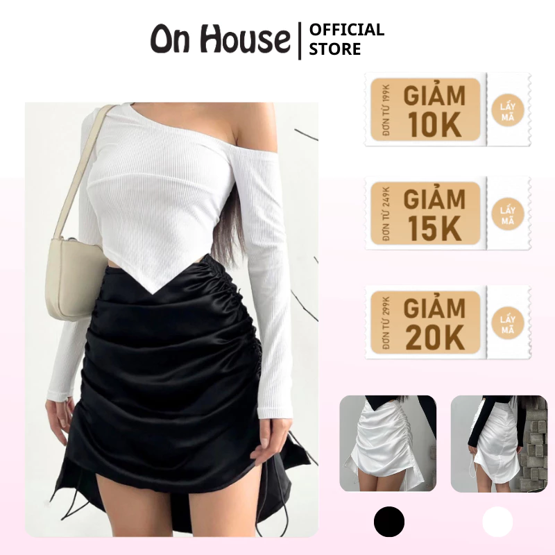 Chân Váy Lụa Dài Mie có dây rút tự điều chỉnh được độ dài của váy chất liệu Lụa mát đứng form dáng ONHO