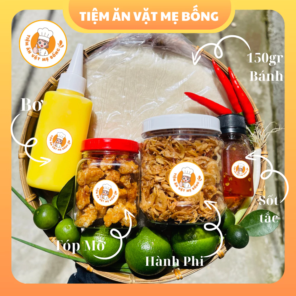 ComBo Bánh Tráng Phơi Sương Hành Phi Tóp Mỡ Tiệm Ăn Vặt Mẹ Bống