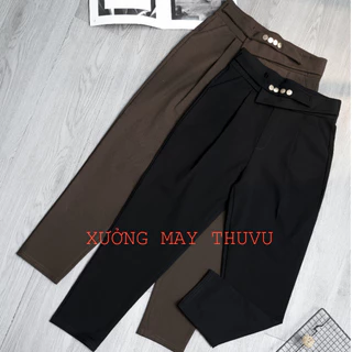 Quần baggy nữ cạp khuy, quần tây nữ mẫu mới, quần nữ công sở vải umi co giãn 4 chiều thấm hút mồ hôi