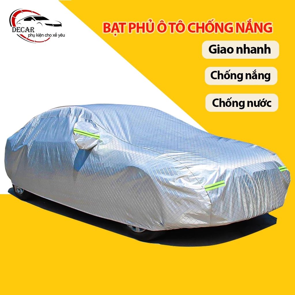 Bạt phủ ô tô áo bạc phủ trùm oto xe hơi 4,5,7 chỗ xe bán tải chống nước,nóng, chống xước chống mưa bụi bẩn lá (Loại 2)