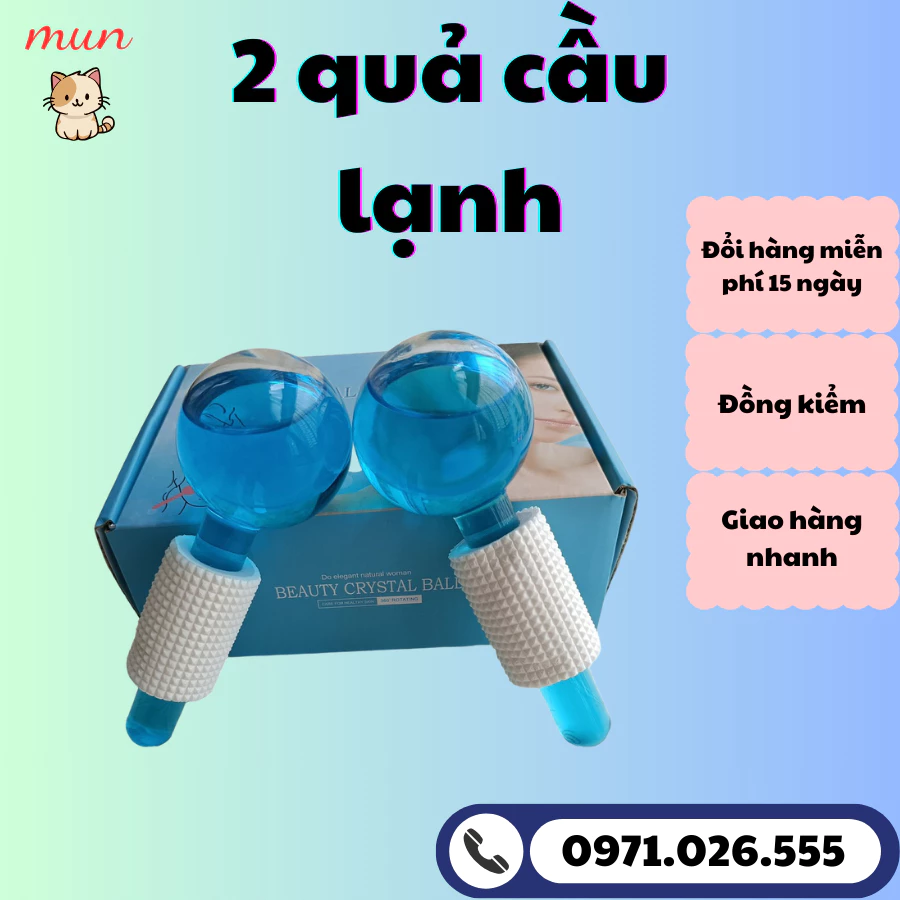 Quả Cầu Lạnh Massage Giúp Tái Tạo, Làm Đẹp Da ,1 Cặp 2 Quả