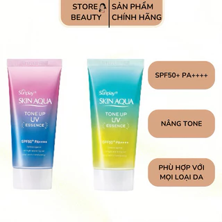 Kem Chống Nắng Sunplay- Skin Aqua Nhật Bản Tone Up UV Essence Hiệu Quả Chỉnh Sắc Da, Cấp Ẩm Và Làm Sáng Da