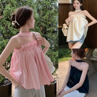 áo babydoll quàng cổ áo ống chun ngực điệu đà bánh bèo phong cách hàn quốc A346 SUTANO