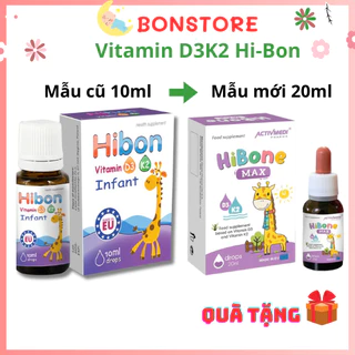 [Tặng quà sữa tắm hoặc yếm xoay] Vitamin D3K2 HIBON bổ sung D3 cho trẻ, tăng hấp thu canxi - nhập khẩu chính hãng