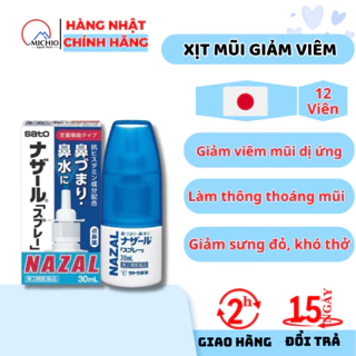 Xịt mũi N.azal làm sạch, thông mũi, giảm viêm xoang, ngạt mũi Nhật Bản 30ml