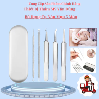 Bộ Dụng Cụ Nặn Mụn 5 Món Chuyên Dùng Dùng Nặn Các Loại Mụn | Dùng Cá Nhân Spa Tmv