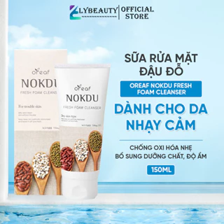 Sữa rửa mặt dành cho da nhạy cảm chống oxy hóa da bổ sung dưỡng chất và độ ẩm OREAF NOKDU FRESH FOAM CLEANSER