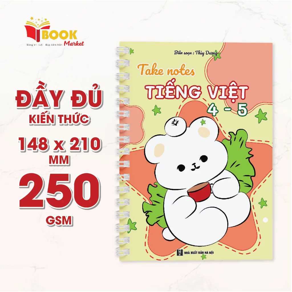 Sổ Giấy Lò Xo Take Note Tiếng Việt 4-5 BOOK MARKET cỡ A5 (Phiên Bản Mới Nhất)