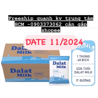 Thùng bịch ít đường Đà Lạt Milk 220ml date 11/2024