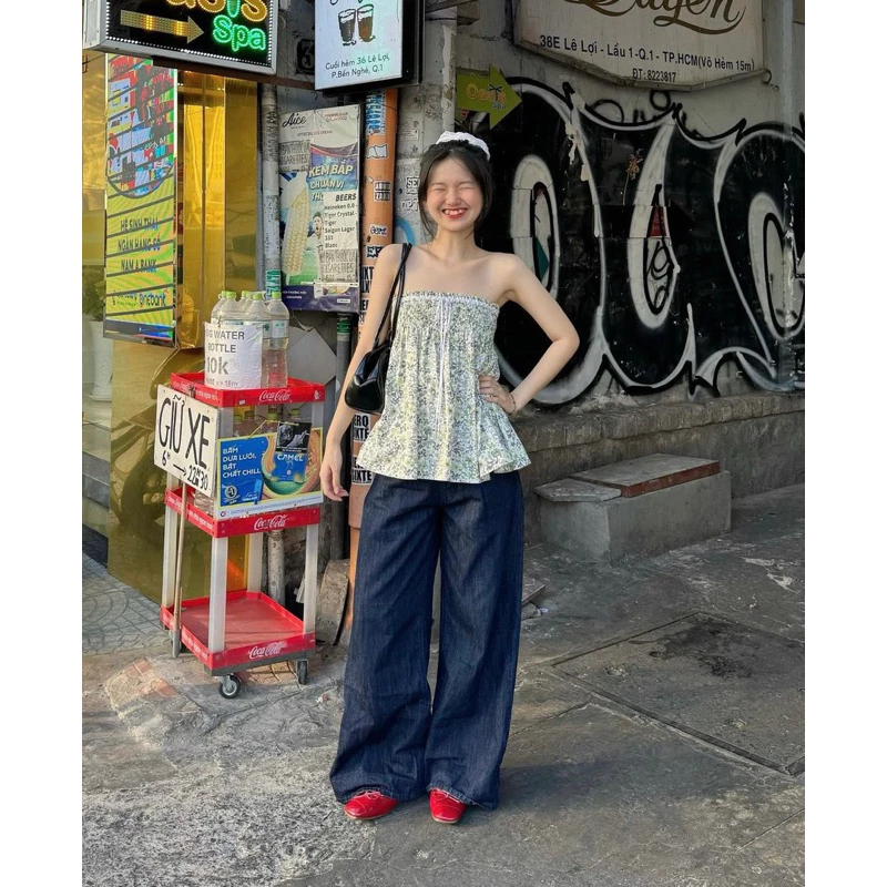 [Mya house] Áo cup ngực bo chun hoa nhí AGON TOP