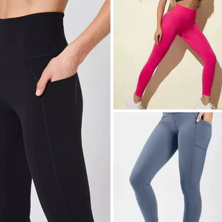 Quần thể thao 90 Degree tập gym tập yoga dáng lửng chất thun cotton polyester cao cấp co giãn 4 chiều hàng xuất dư